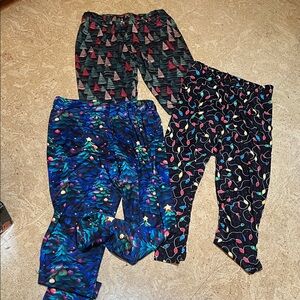 NWT Festive Holiday Patterned Leggings set of 3 size XL